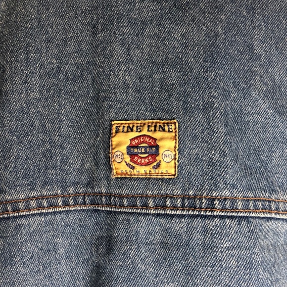 Vintage wide shoulder collared denim jean vest - Picture 8 of 9